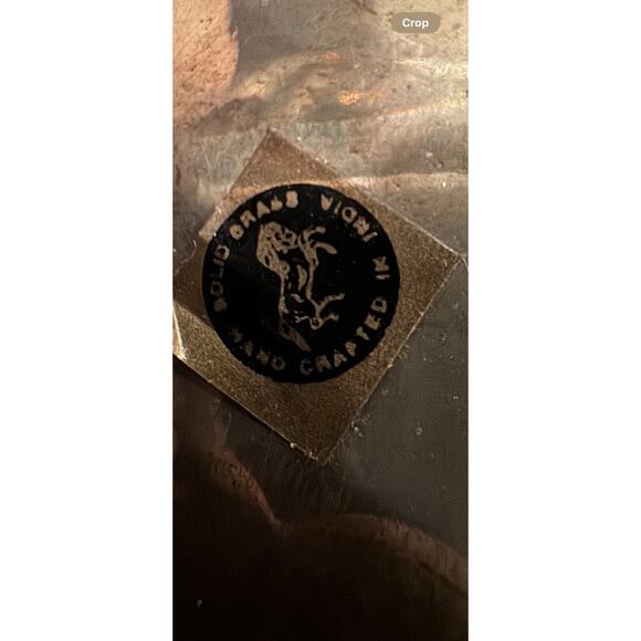 VTG Brass Large 17" Bowl Patina Scalloped Footed Centerpiece Hand Crafted India - Picture 11 of 16